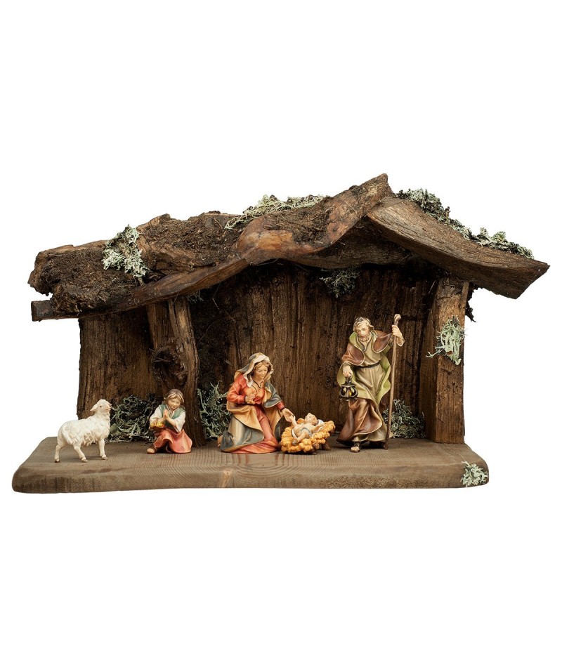 Capanna legno presepe bambini resina 5 cm 10x25x5 cm