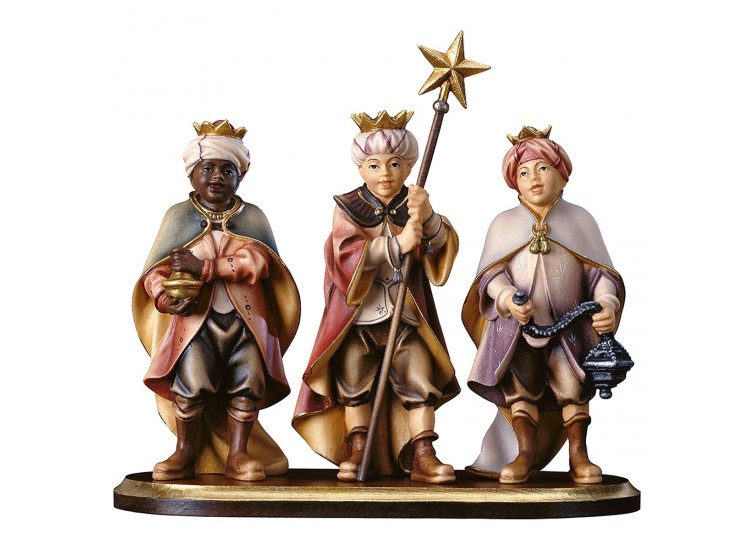 Reyes Magos En Pedestal Madera Presepe Y Belenes 