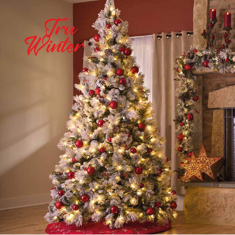 Albero di Natale Artificiale Floccato h 240 cm - True Winter