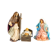 Natività 5 pz cm 8 (3,14 Inch) - Presepe Napoletano Terracotta Vestita